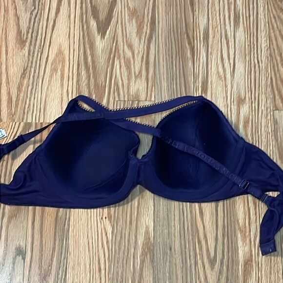 Body by Victoria Lined Demi, purple satin & lace, 36C - Picture 4 of 7